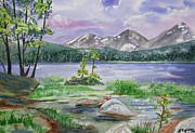 Original Watercolor - Summer in Rocky Mountain National Park Painting by Cascade Colors