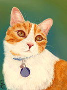 Oscar- Orange Tabby  Painting by Becky Herrera