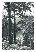 Overlooking the River Valley Drawing by Jonathan Baldock