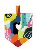 Painted Dreidel With Heart- Art by Linda Woods Mixed Media by Linda Woods