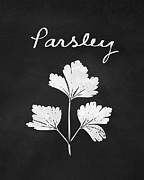 Parsley Black and White- Art by Linda Woods Mixed Media by Linda Woods Parsley Black and White- Art by Linda Woods Mixed Media by Linda Woods