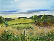 Pasture Love at Chateau Meichtry - Ellijay GA Painting by Jan Dappen