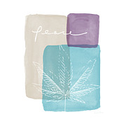 Peace Cannabis Leaf Watercolor- Art by Linda Woods Mixed Media by Linda Woods Peace Cannabis Leaf Watercolor- Art by Linda Woods Mixed Media by Linda Woods