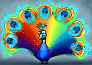 Peacock Painting by Kevin Middleton