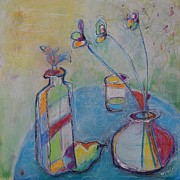 Pear and Bird Mixed Media by Mary Conner