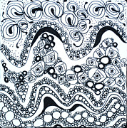 Pebbles Drawing by Carole Brecht