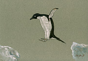 Penguin jumping Painting by Juan  Bosco