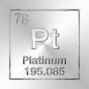 Periodic Table of Elements - Platinum - Pt Digital Art by Serge Averbukh