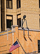 Person on Building 2 - Madison - Wisconsin Photograph by Steven Ralser