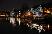 Philadelphia Boathouse Row at Night Photograph by Gary Whitton