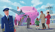 Pig Airline Airport Digital Art by Martin Davey