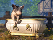 Pig in a Bathtub Digital Art by Daniel Eskridge Pig in a Bathtub Digital Art by Daniel Eskridge
