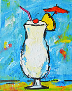 Pina Colada - Tropical Drink - Modern Art - Patio Bathroom Decor Painting by Patricia Awapara