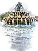 Pineapple Fountain Digital Art by David Smith