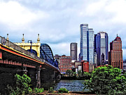 Pittsburgh PA - Pittsburgh Skyline by Smithfield Street Bridge Photograph by Susan Savad Pittsburgh PA - Pittsburgh Skyline by Smithfield Street Bridge Photograph by Susan Savad
