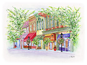 Plaza Shops Painting by Lori Taylor Plaza Shops Painting by Lori Taylor