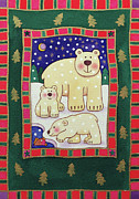 Polar Bear and Cubs Painting by Cathy Baxter