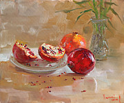 Pomegranates Painting by Ylli Haruni