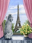 Poodle in Paris Painting by David Rogers