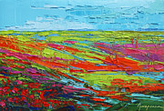 Poppy Field Modern Abstract Impressionistic oil painting palette knife Painting by Patricia Awapara
