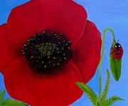 Poppy Power Painting by Karen Jane Jones
