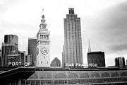 Port Of San Francisco Black and White- Art by Linda Woods Mixed Media by Linda Woods