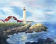 Portland Head Light Painting by ML McCormick