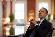 Portrait of President Barack Obama 16 Painting by Celestial Images