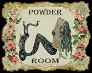 Powder Room Mermaid Painting by Follow Themoonart