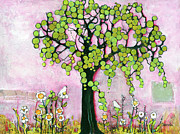 Pretty in Pink Paradise Tree Painting by Blenda Studio