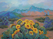 Prickly Pear in the Desert Painting by Diane McClary