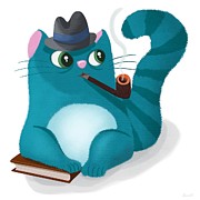 Professor Kitty Digital Art by Little Bunny Sunshine