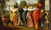 Promenade in the Garden Painting by Dirck Hals Promenade in the Garden Painting by Dirck Hals
