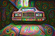 Psychedelic deep dream car Digital Art by Matthias Hauser