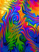 Psychedelic Rainbow Fractal Digital Art by Becky Herrera