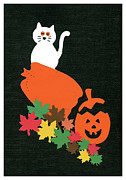 Pumpkin Carving Mixed Media by Donna Dudley Pumpkin Carving Mixed Media by Donna Dudley