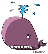 Purple Whale Digital Art by Piotr Dulski