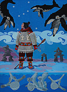 Qikiqtaaluk Whale Dreamer Painting by Chholing Taha