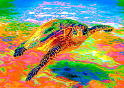 Rainbow Sea Turtle Digital Art by Larry Beat