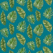 Rainforest Resort - Tropical Leaves Elephant's Ear Philodendron Banana Leaf Painting by Audrey Jeanne Roberts