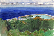 Rarotonga, View from Te Manga Painting by Judith Kunzle