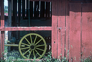 Red Barn and Wagon Wheel Pyrography by DArcy Evans