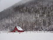 Red Barn in Snow Photograph by Marvin Averett