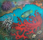 Red Reef Painting by Lynn Buettner