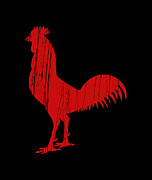 Red Rooster Tee Drawing by Edward Fielding