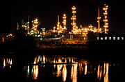 Refinery At Night 1 Photograph by Stephen Holst