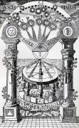 Reproduction Of A Freemason-rosicrucian Drawing by Vintage Design Pics