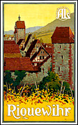 Riquewihr, Alsace, France, travel poster Painting by Long Shot