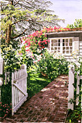Rose Cottage Gate Painting by David Lloyd Glover