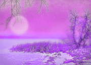 Rosy Hued Moonlit Lake - Boulder County Colorado Digital Art by Joel Bruce Wallach